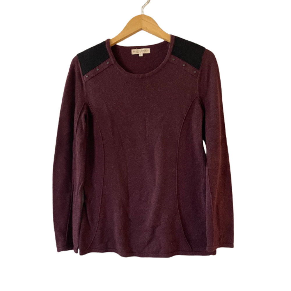 Indigenous Size S Organic Peruvian Cotton Pullover Sweater Studded Alpaca Wool